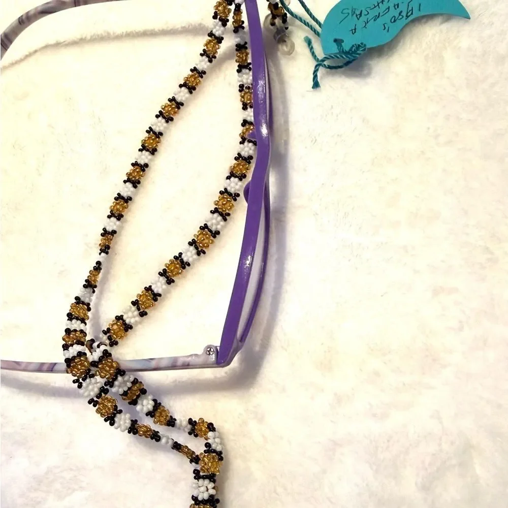 Vintage 1990’s South African Xhosa Beaded Eyeglass Chain -Handmade